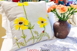 Cushion cover - flower embroidery